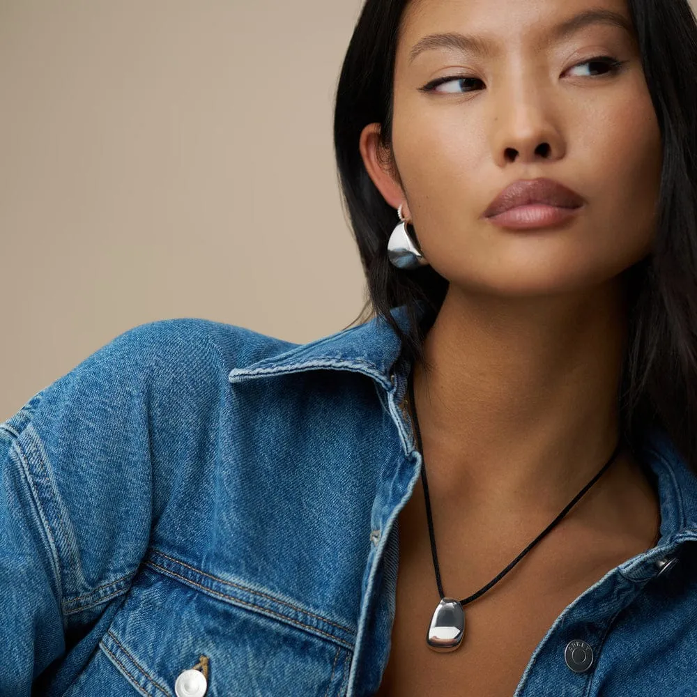 Orelia Statement Taper Hoop øreringe sølv store
