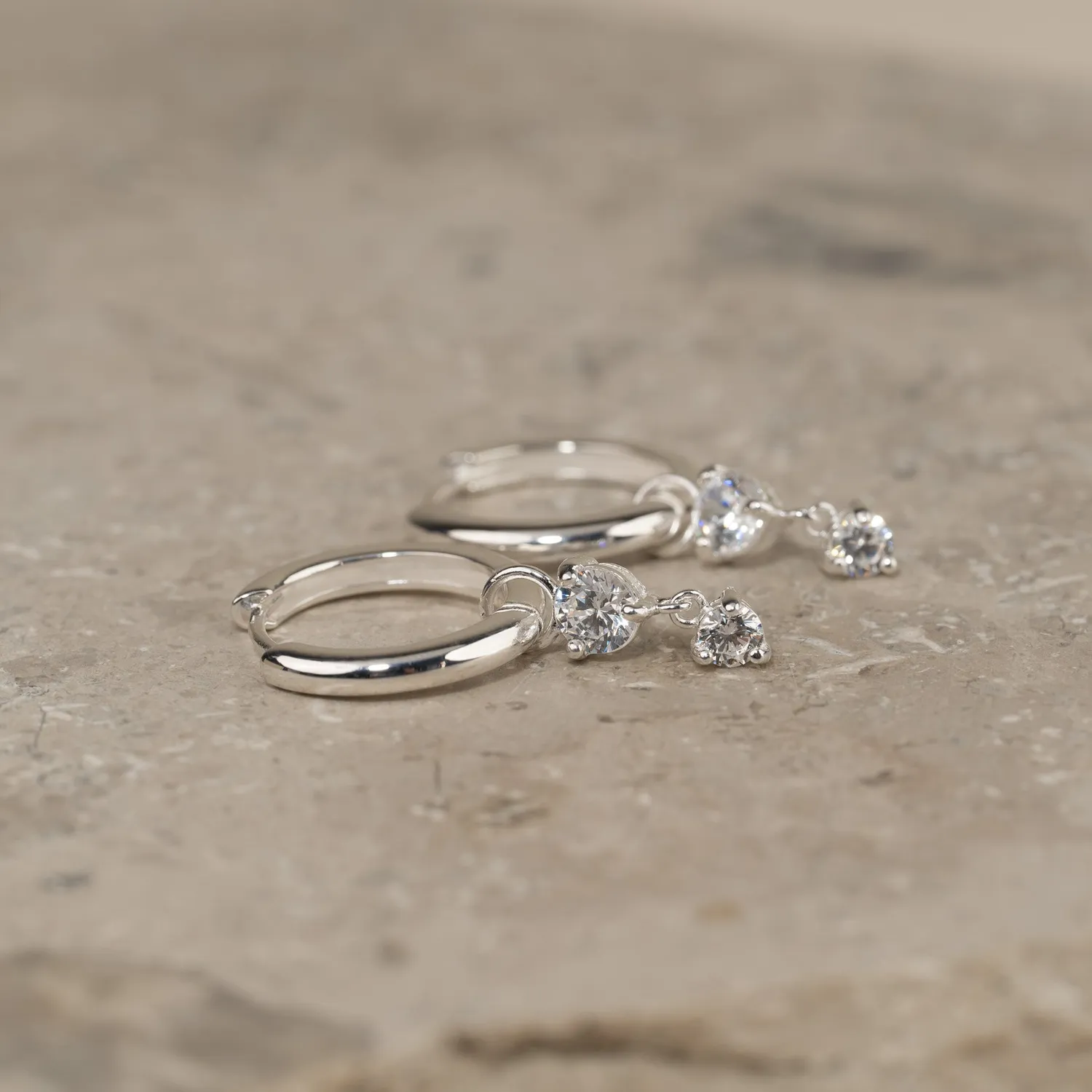 Sisi Copenhagen Elenor Crystal øreringe sølv zirkon 15 mm
