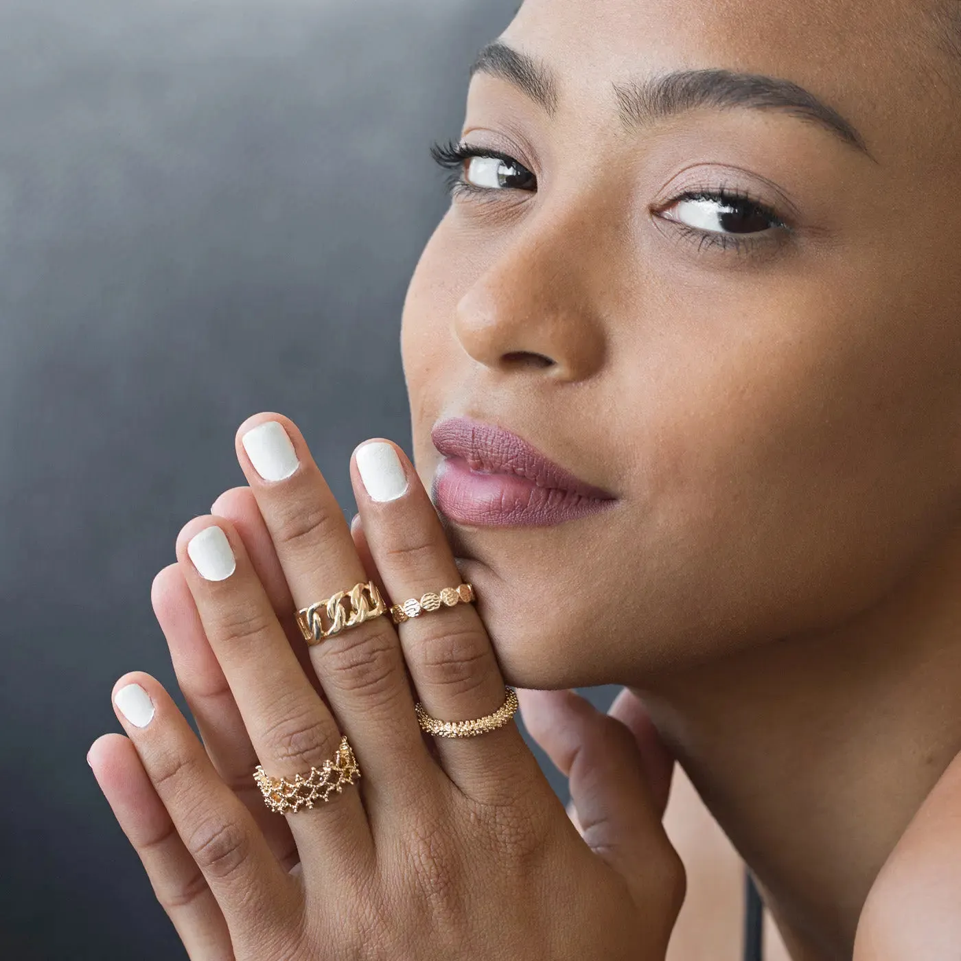 TIMI OF SWEDEN Kædering ring forgyldt guld