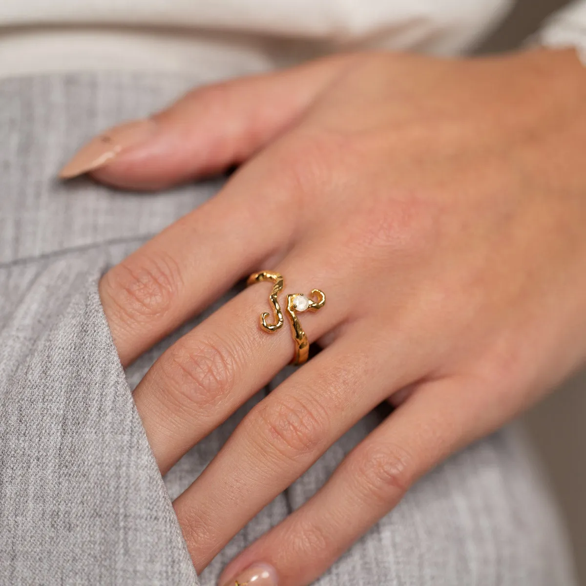 Sisi Copenhagen Aurelia månesten ring forgyldt 18kt