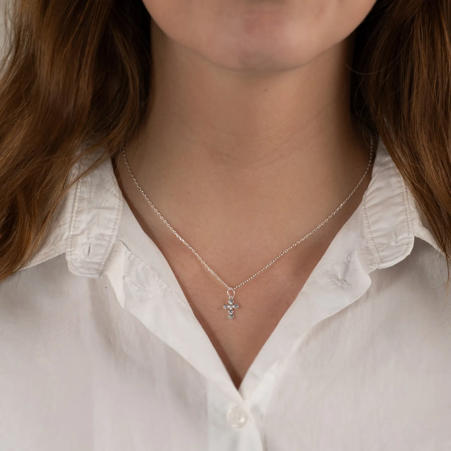 Sisi Copenhagen Christa Crystal kors vedhæng sølv zirkon