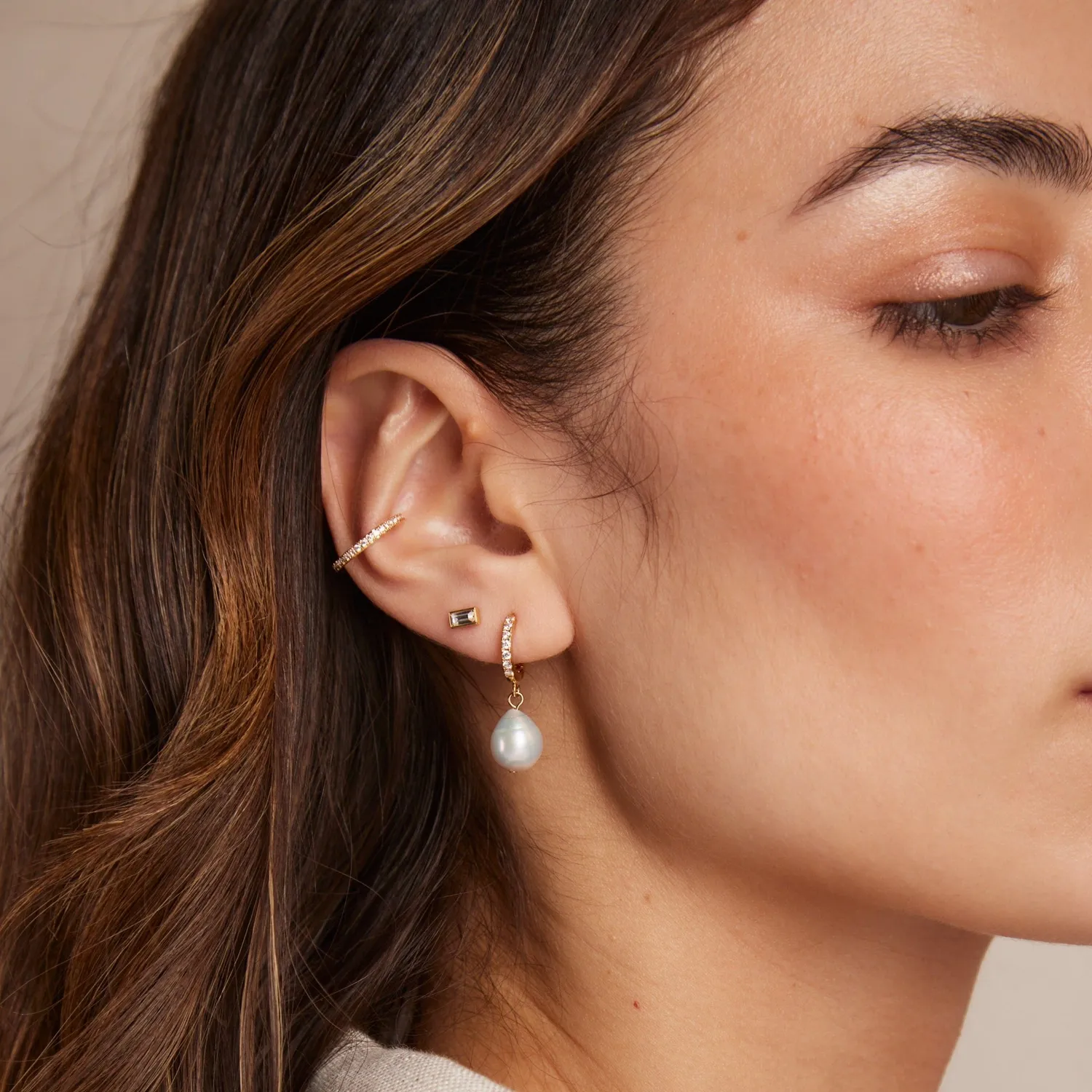 Orelia Fine Pavé ear cuff forgyldt guld