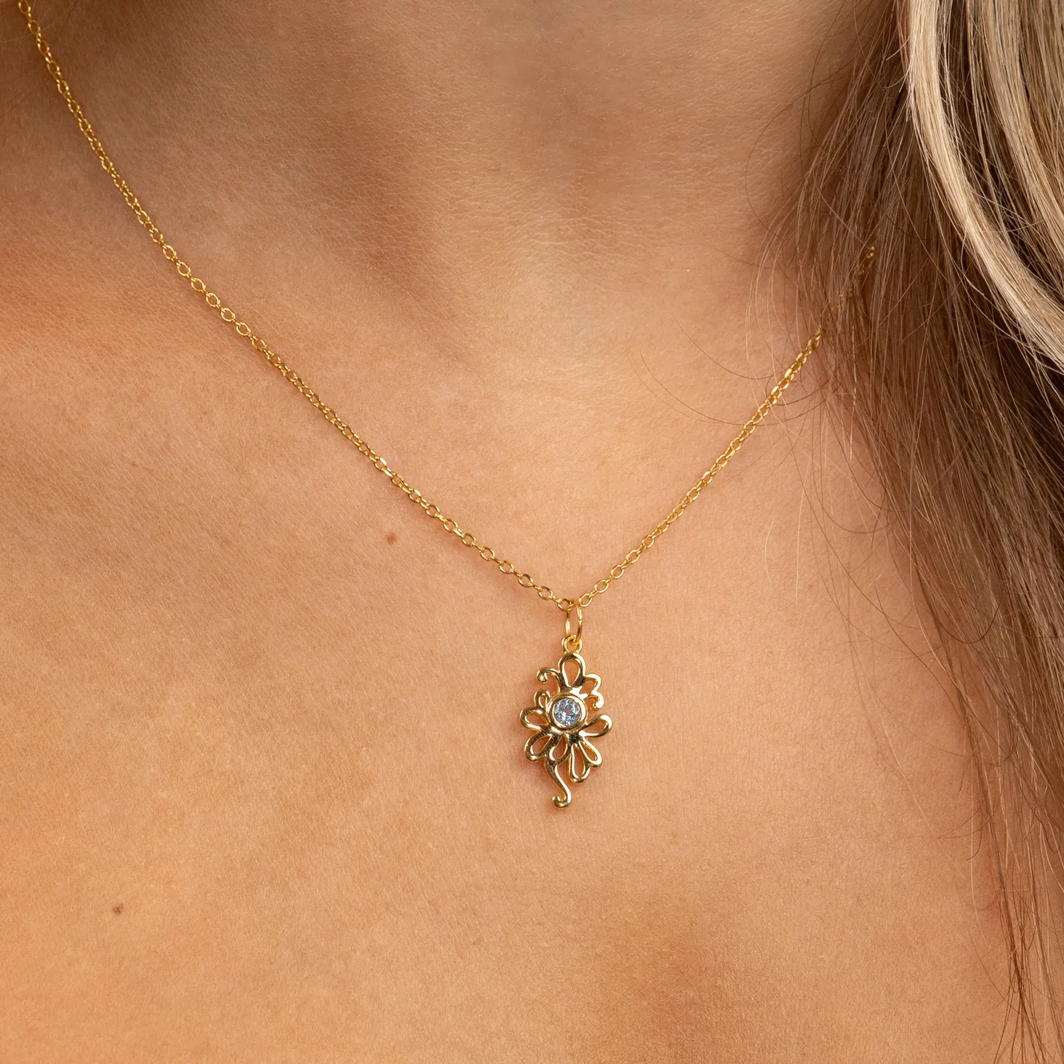 Sisi Copenhagen Solea Blue Topaz vedhæng forgyldt blå topas