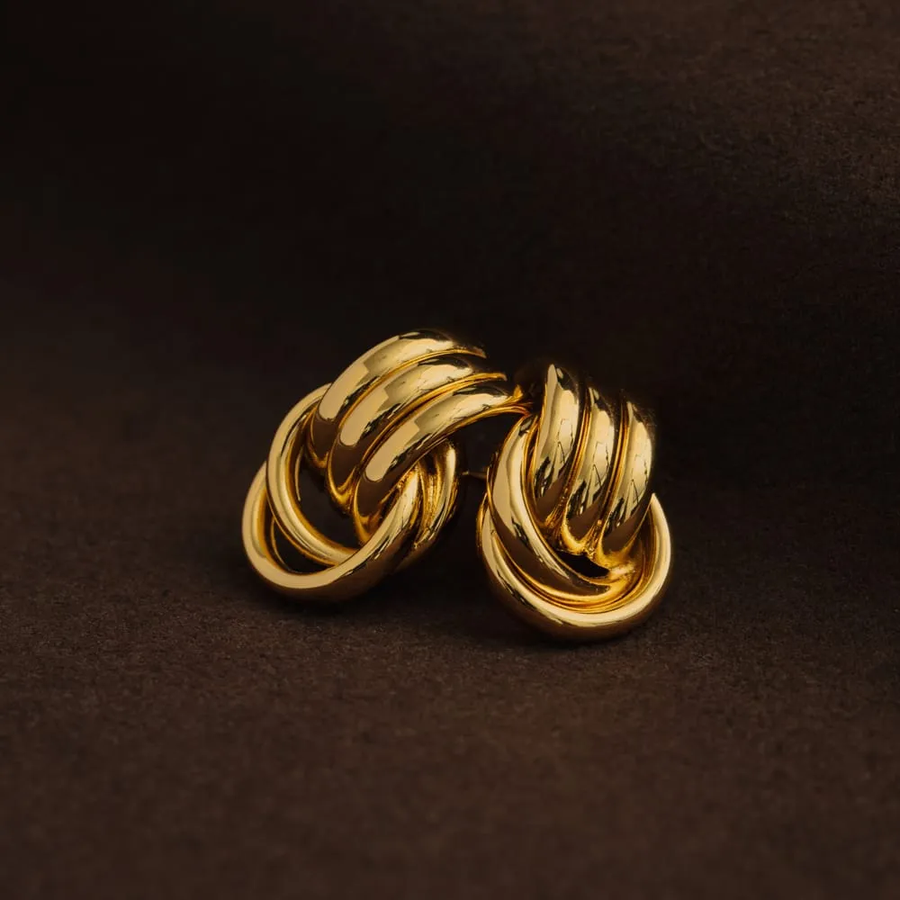 Orelia LUXE Mini Interlocking Stud øreringe guld vandtætte