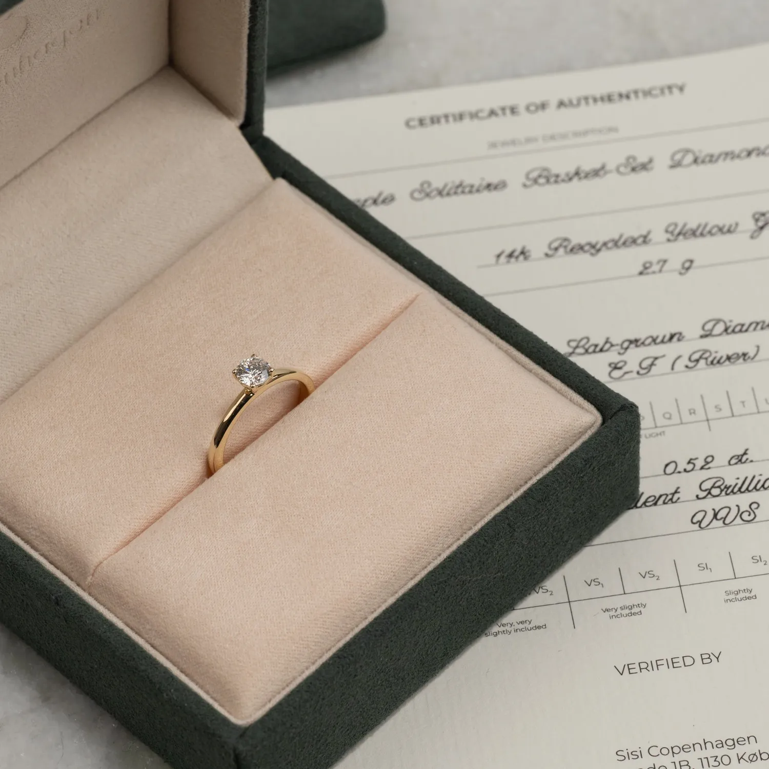 Sisi Copenhagen Simple Solitaire diamantring 0,5 ct guld 14 kt