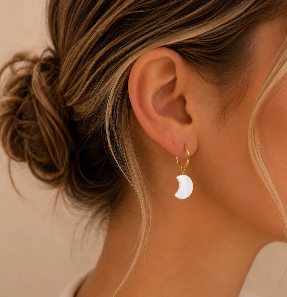 Lulo Jewelry Bjørk ørering 18K guldbelagt perlemor