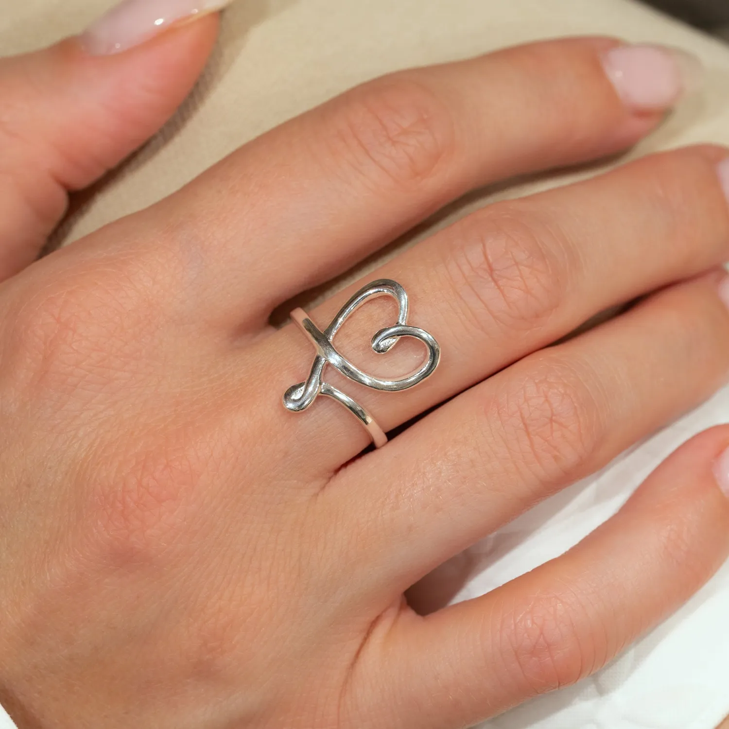 Sisi Copenhagen Sofia Silver ring sølv hjerte 13x20 mm