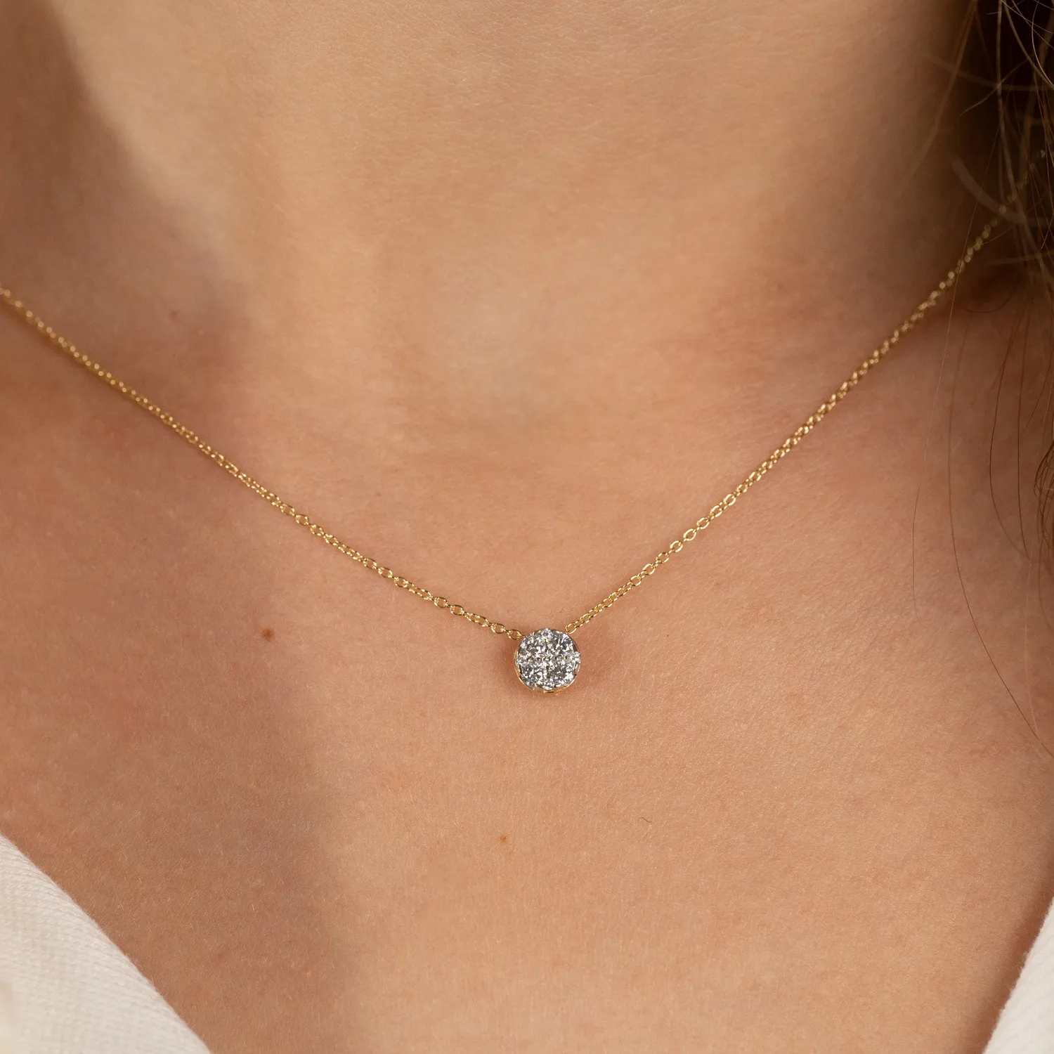 Sisi Copenhagen Round Pave diamantvedhæng 0,2 ct guld