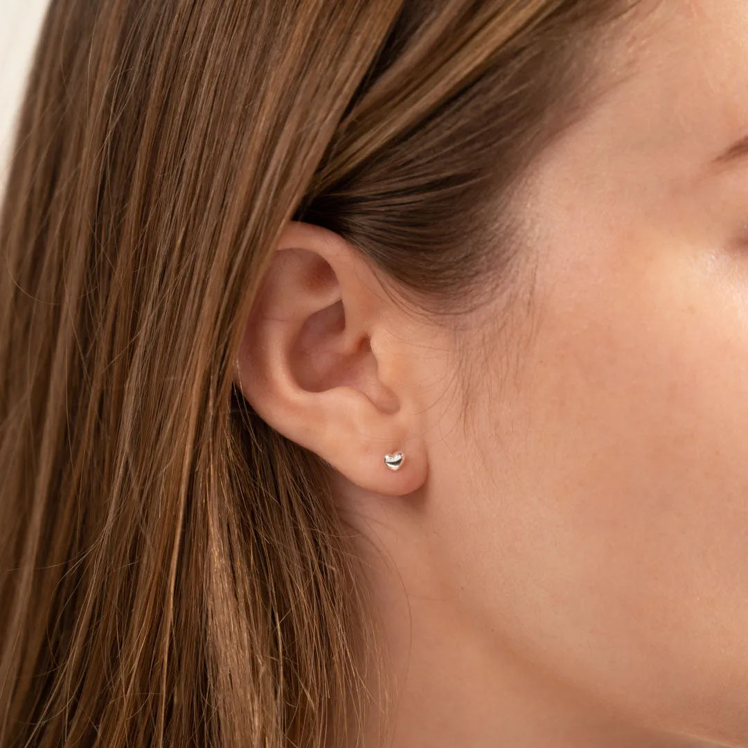 Sisi Copenhagen Valentina Silver ørestikker hjerte 4mm