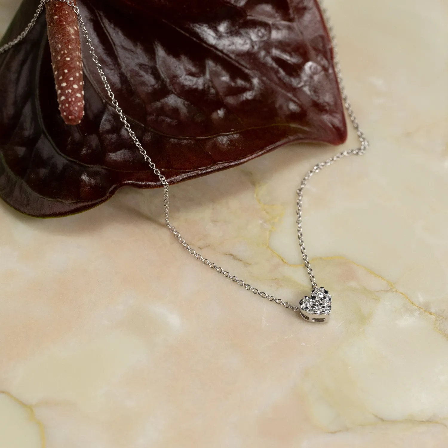 Sisi Copenhagen Heart Pave vedhæng 0,17 ct hvidguld