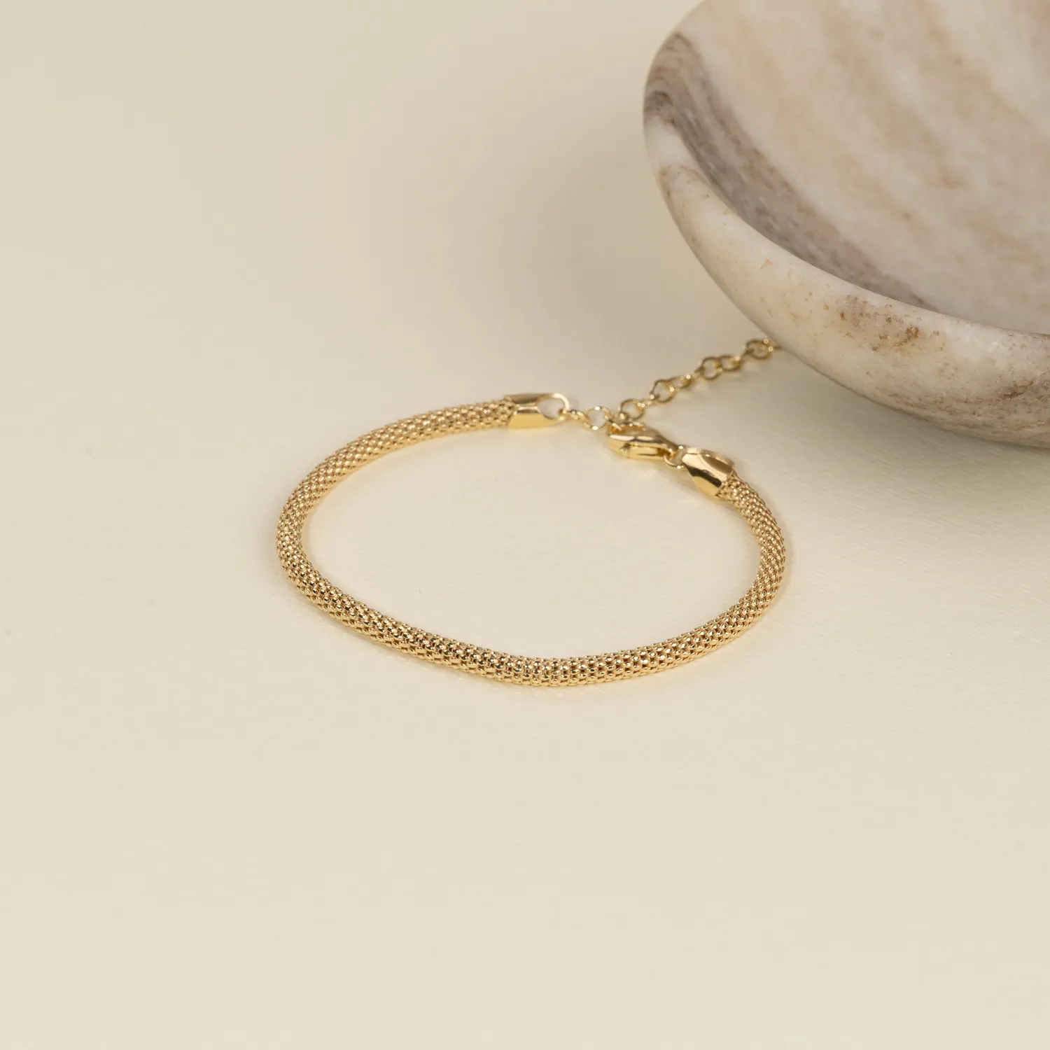 Sisi Copenhagen Sylvia Golden armbånd forgyldt flettet 16 cm
