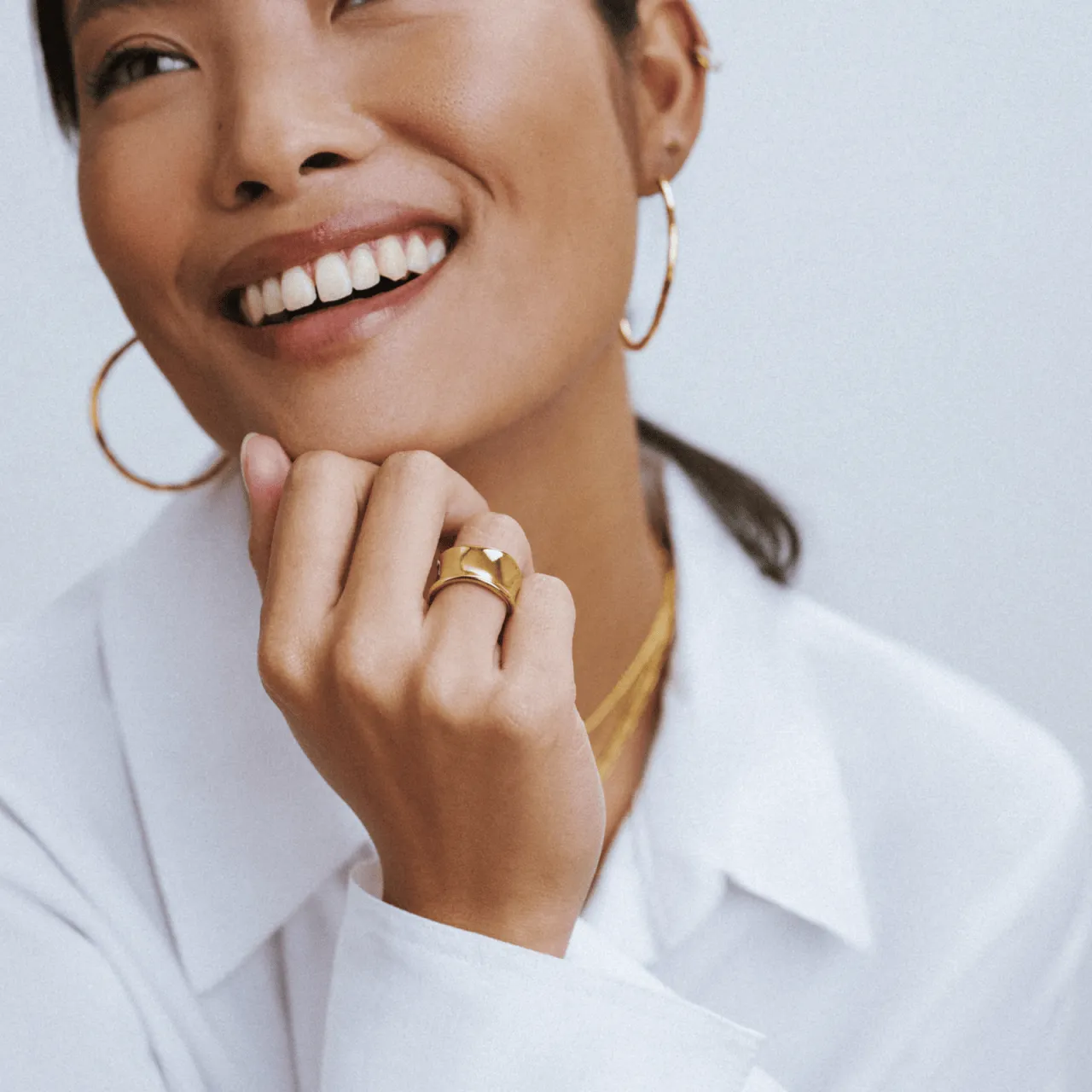 Orelia LUXE Molten ring statement guld M/L