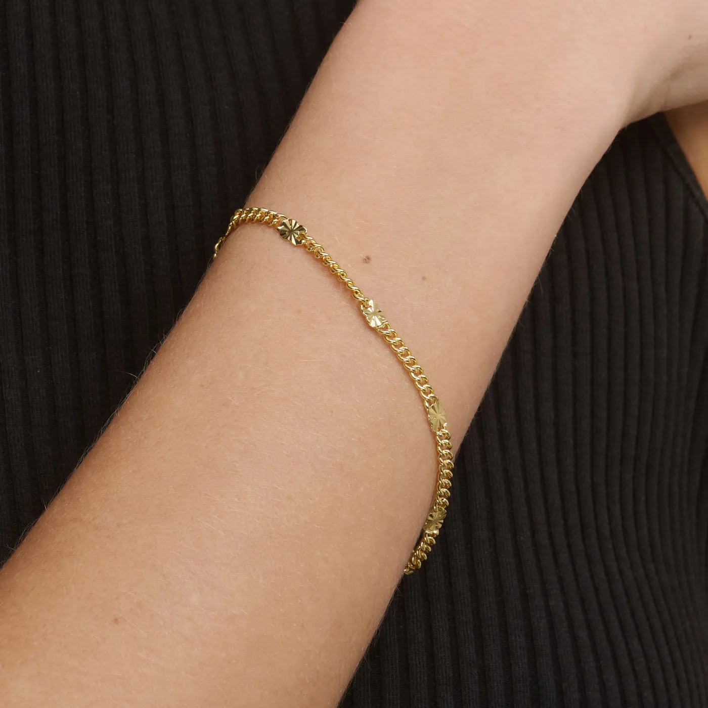 Timi of Sweden Sunday Vintage armbånd guld 16+5 cm forgyldt kæde