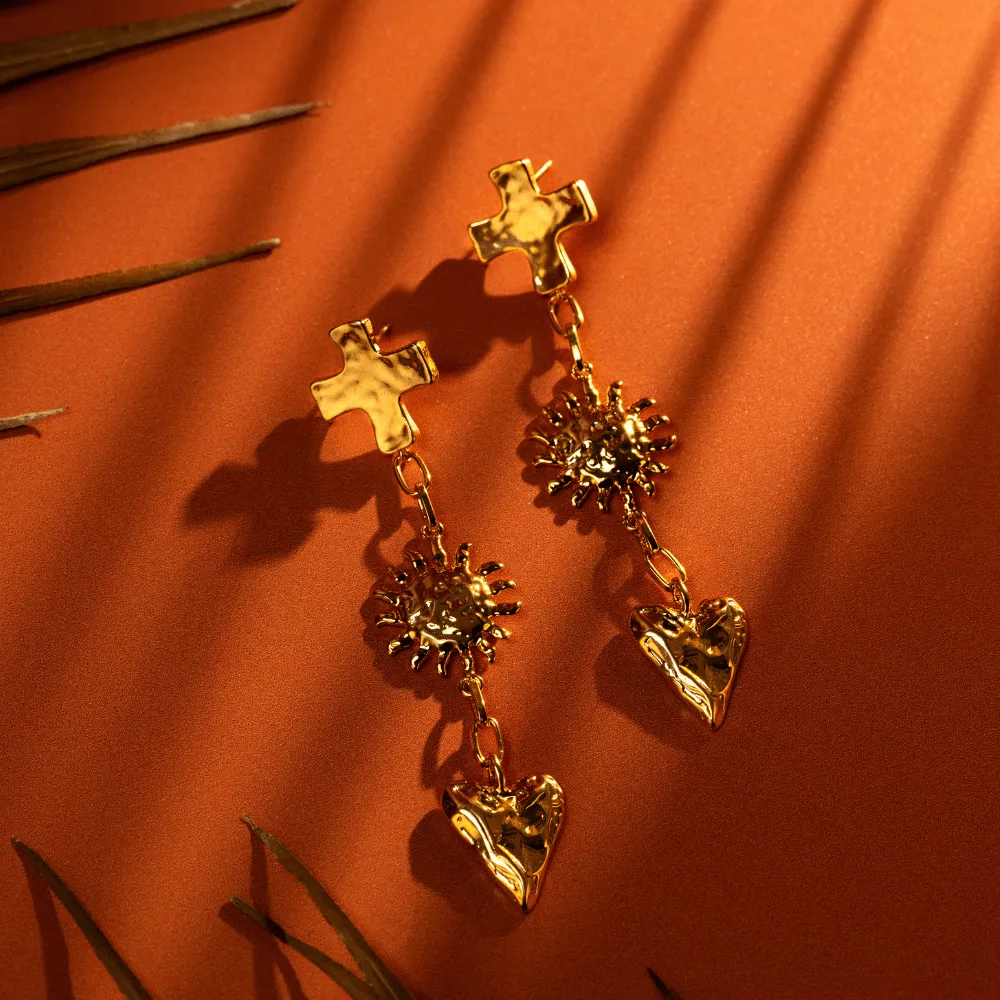 Orelia Molten Statement Charm Drop øreringe guld