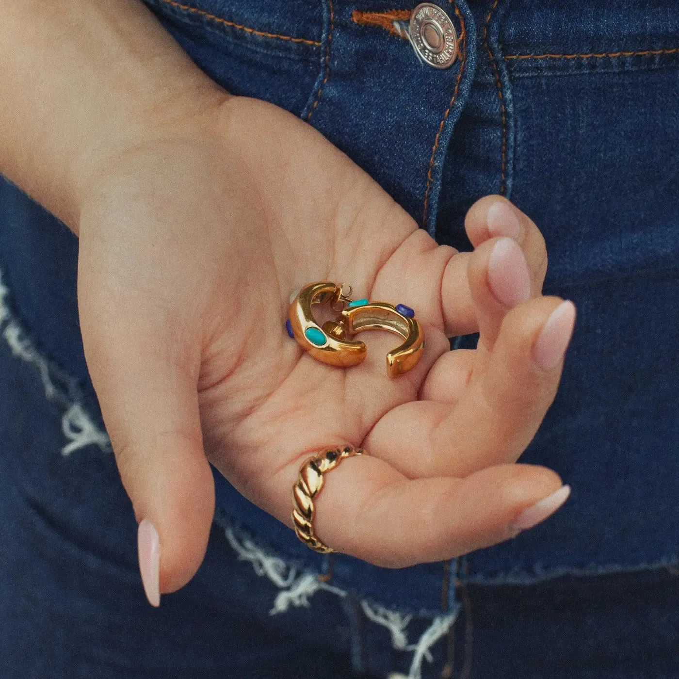 TIMI OF SWEDEN Elena øreringe hoops guld 22 mm