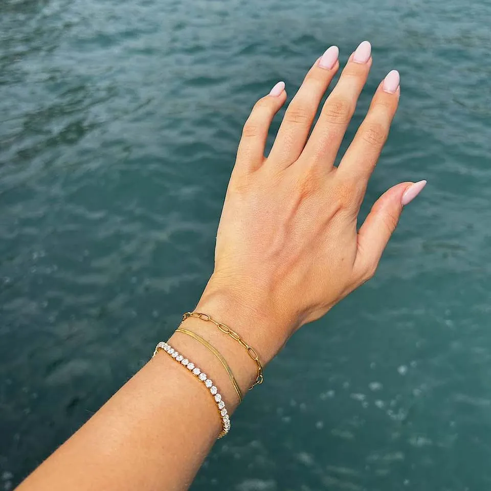 Orelia LUXE Chain Tennis armbåndssæt guld 3-delt