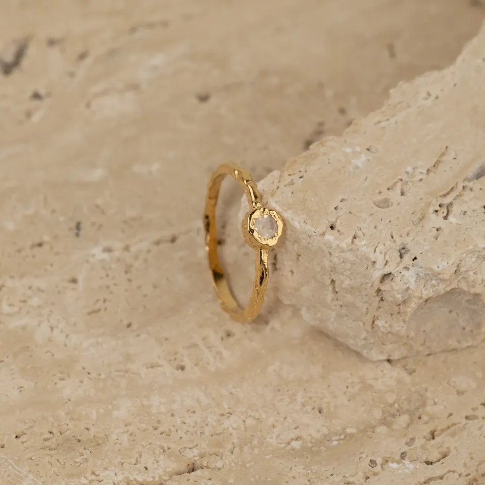 Sisi Copenhagen Selene Moonstone ring forgyldt månesten
