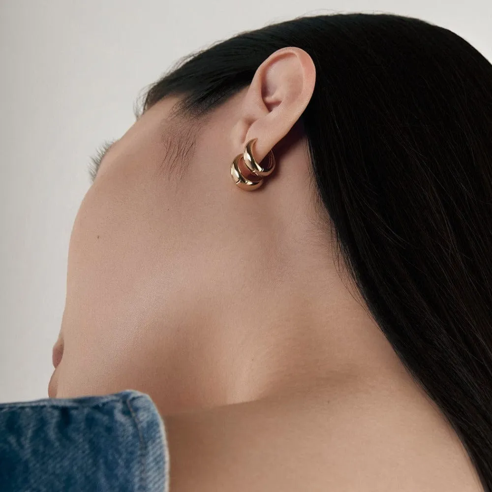 Orelia Tapered Hoop øreringe guld forgyldt