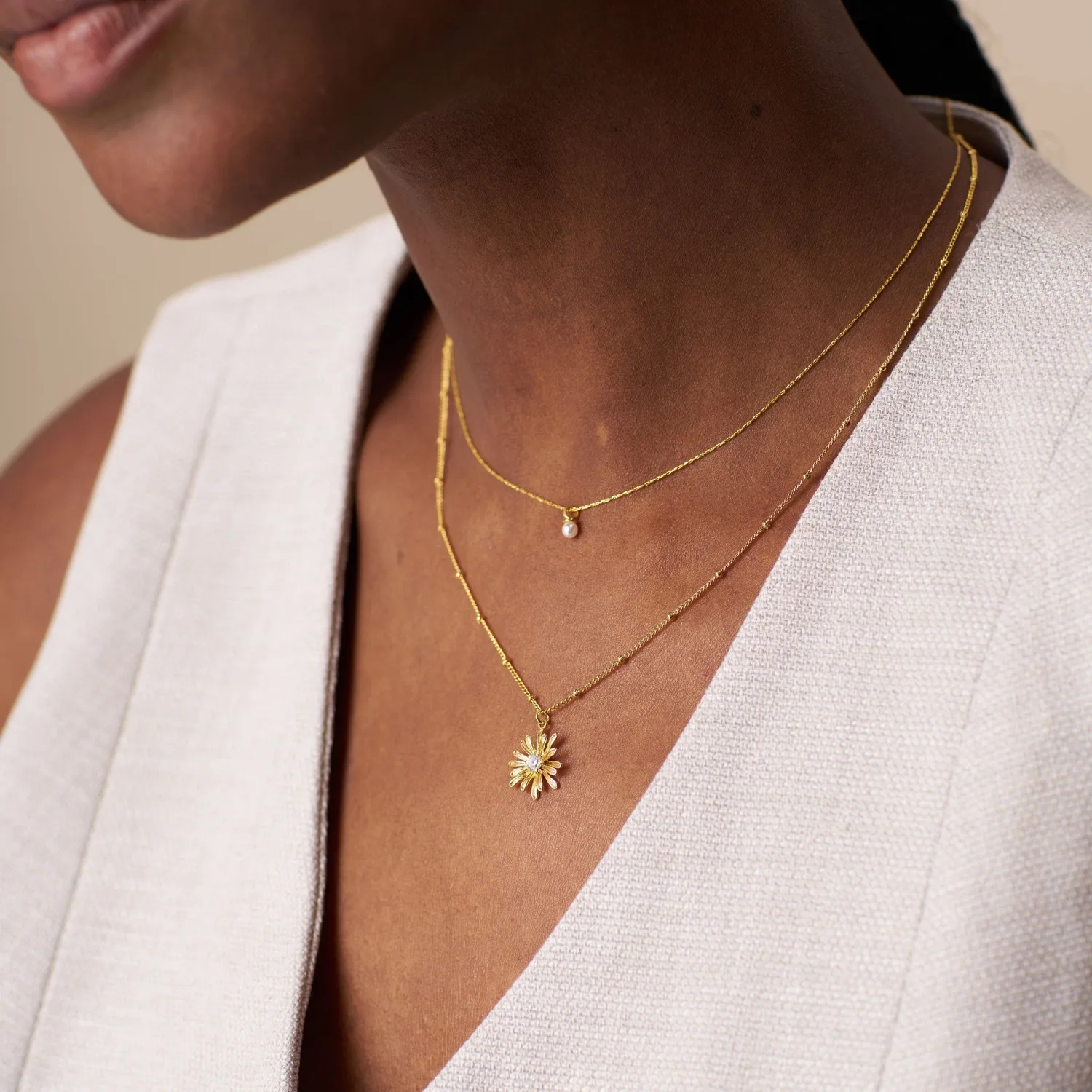 Orelia Fine Micro Pearl Collar halskæde guld perle