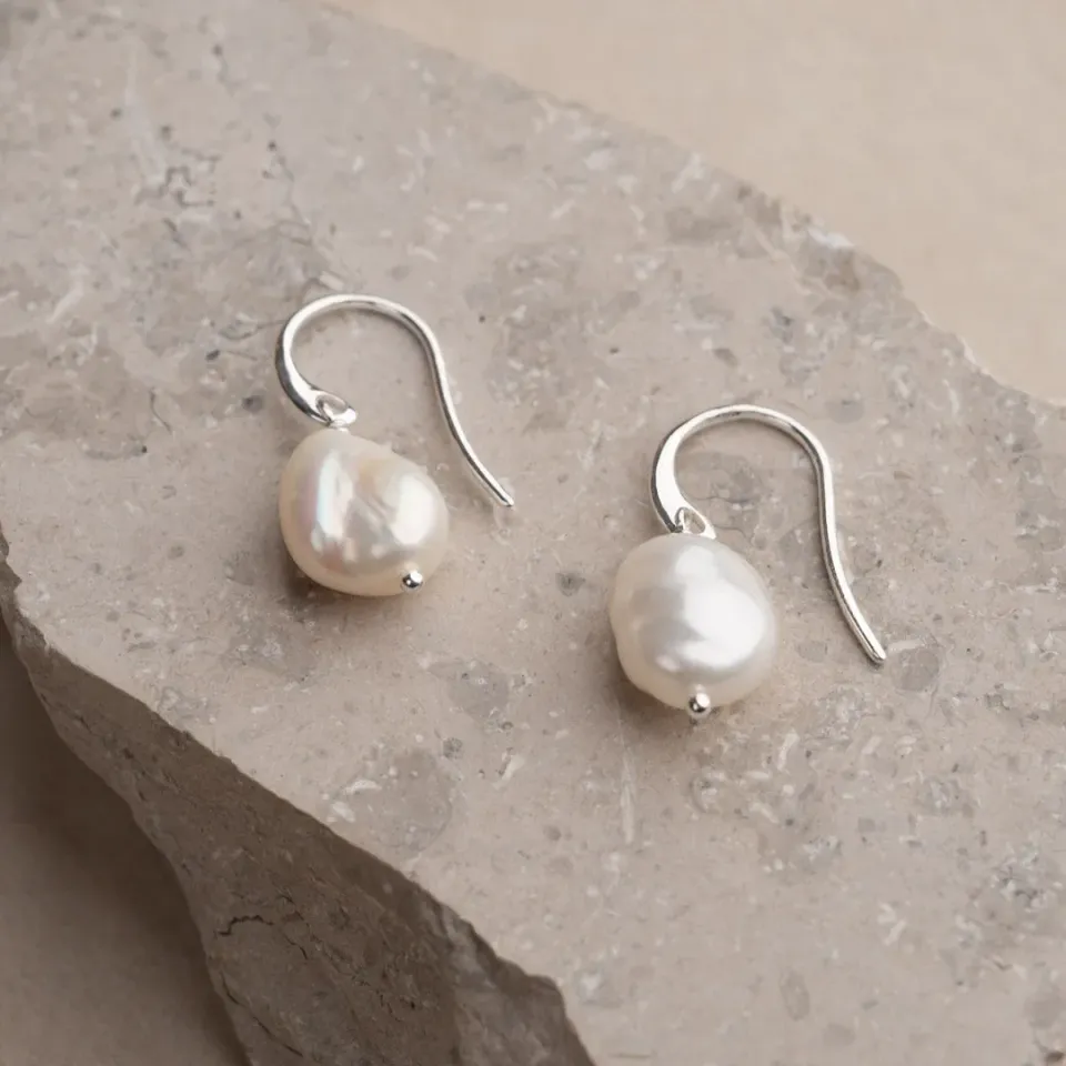 Sisi Copenhagen Noella Pearl Silver øreringe barokperle