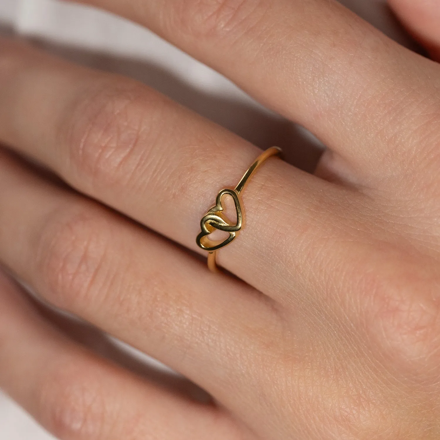 Sisi Copenhagen Adora ring forgyldt med hjerter str. 48-64