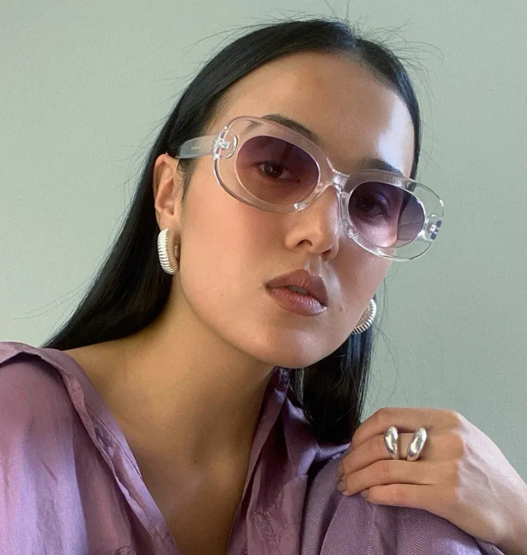 Wos Up Winona solbriller transparent grøn oval
