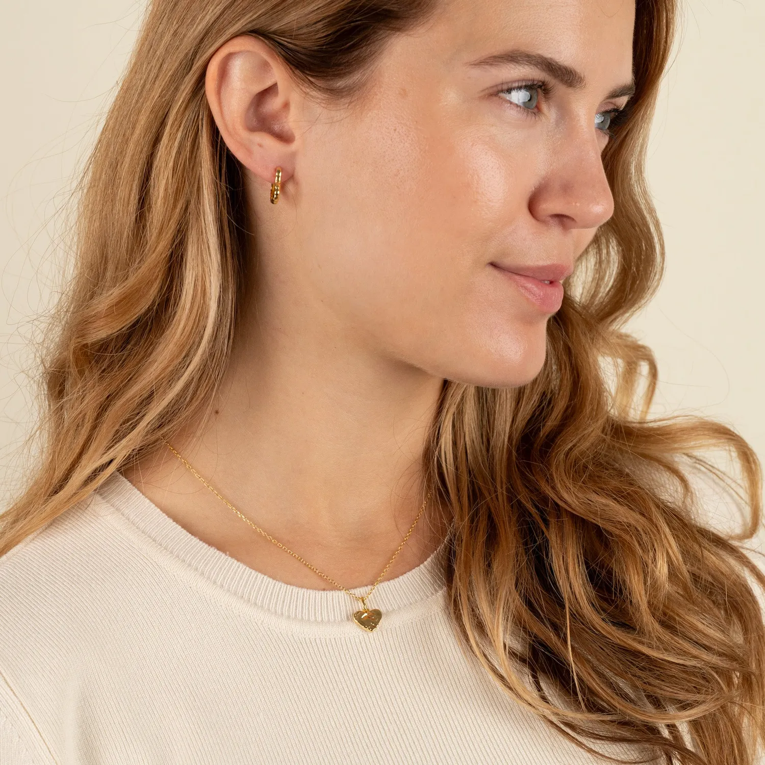 Sisi Copenhagen Freya creoler forgyldt 15 mm hjerte