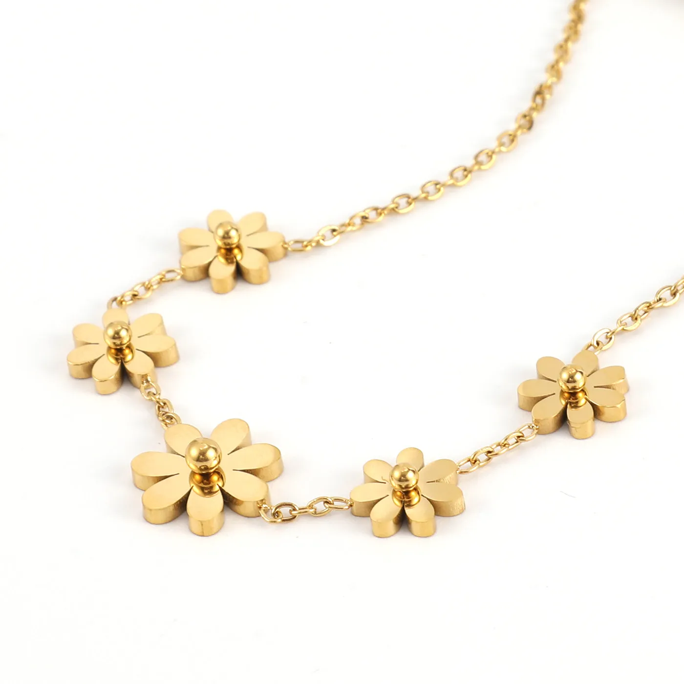 TIMI OF SWEDEN Fay armbånd blomster guld rustfrit stål