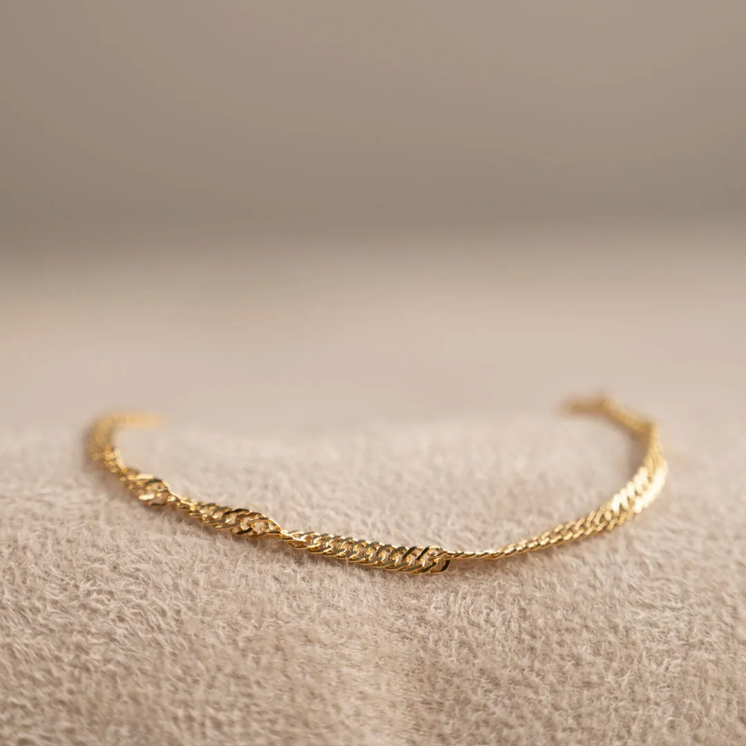 Sisi Copenhagen Leonora smykkesæt forgyldt halskæde+armbånd