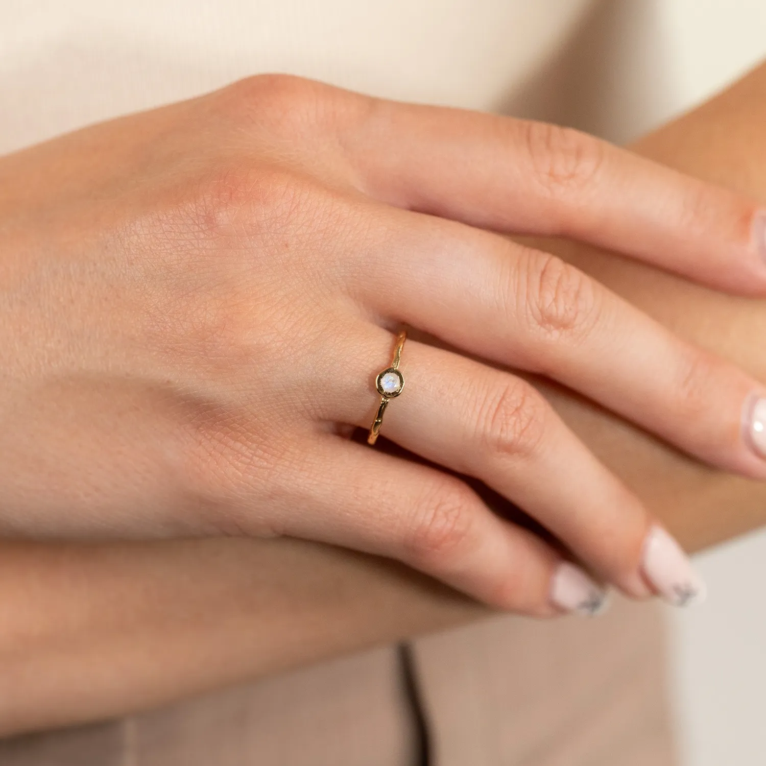 Sisi Copenhagen Selene Moonstone ring forgyldt månesten