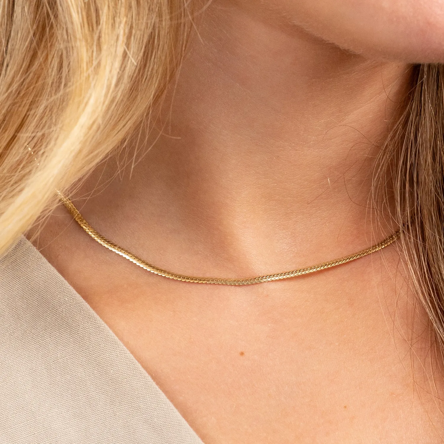 Sisi Copenhagen Sigga Golden Chain halskæde 42 cm forgyldt