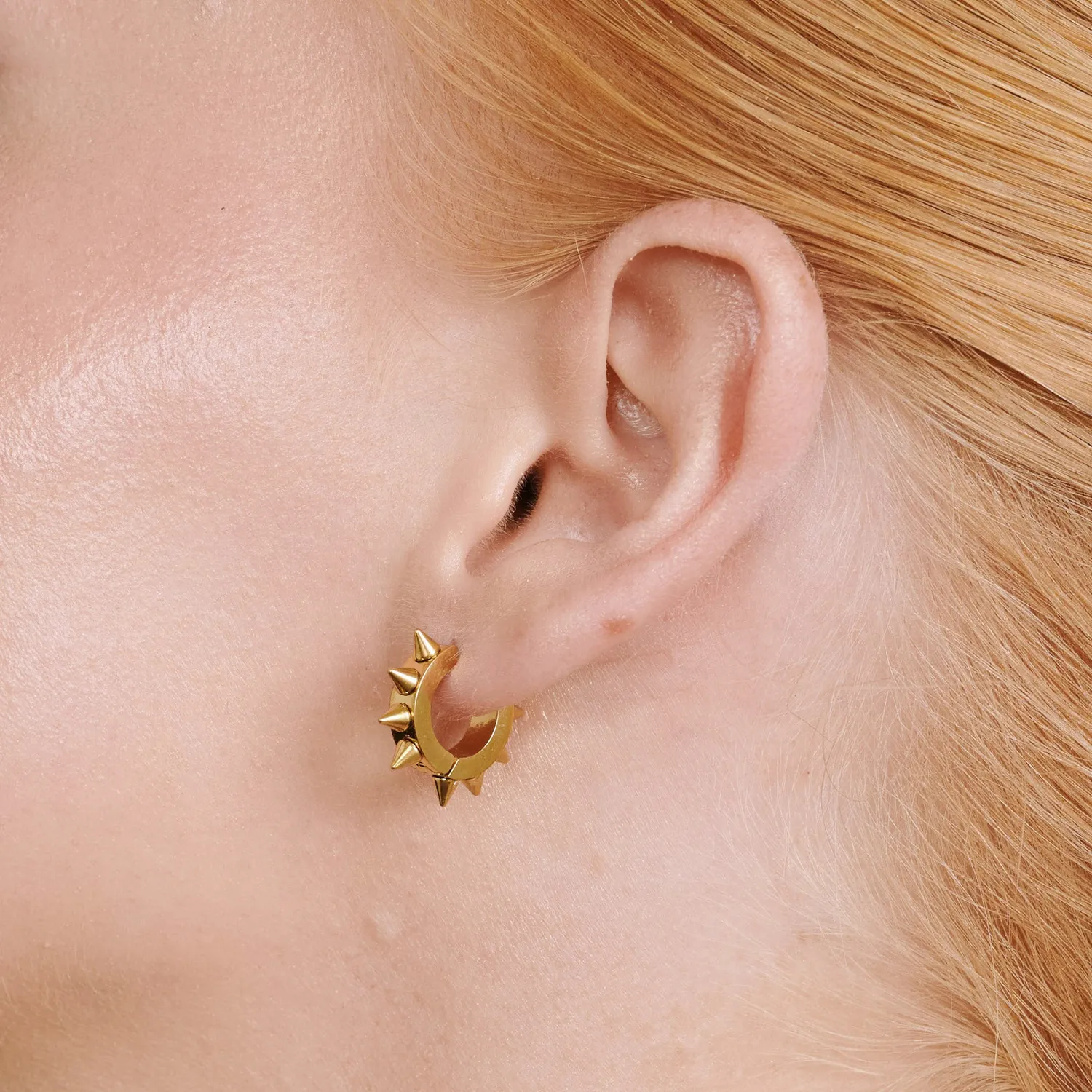 TIMI OF SWEDEN Elda spike hoop øreringe sølv 14 mm