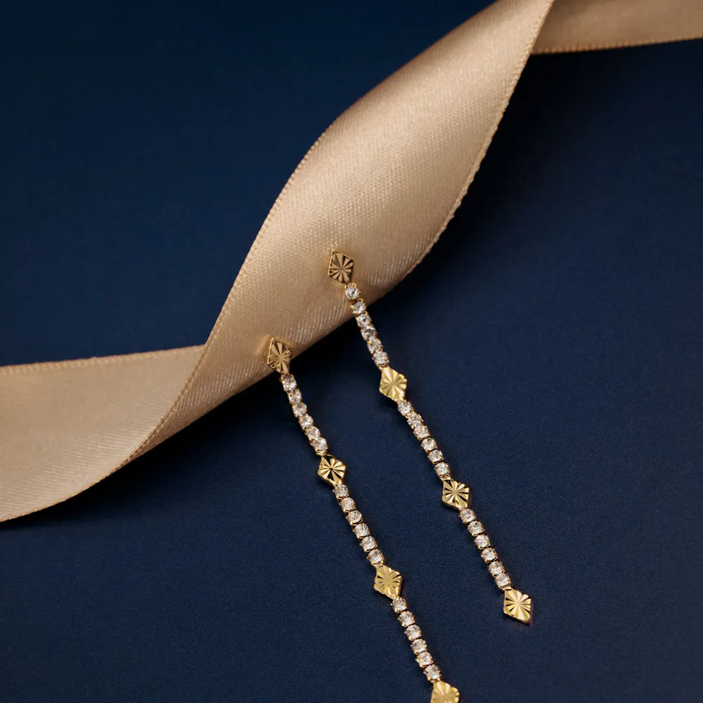 Orelia Cupchain Etched Detail drop øreringe guld