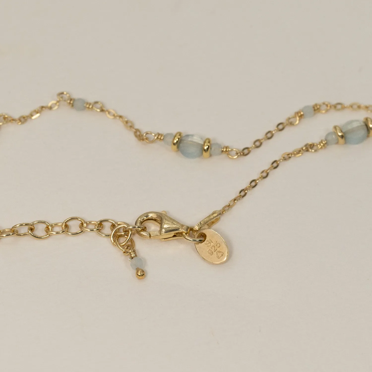 Sisi Copenhagen Cordelia Blue Aquamarine armbånd forgyldt