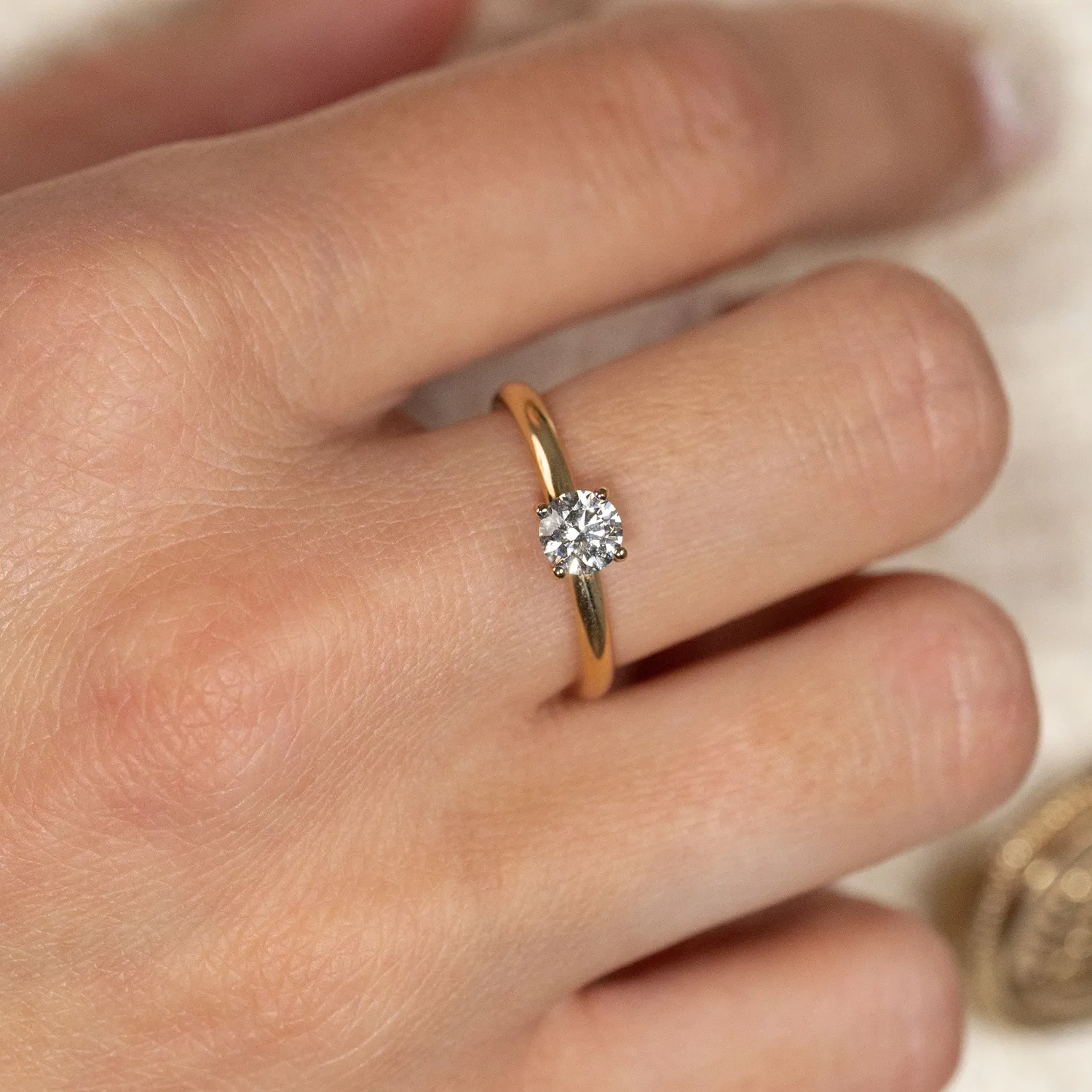 Sisi Copenhagen Simple Solitaire diamantring 0,5 ct guld 14 kt