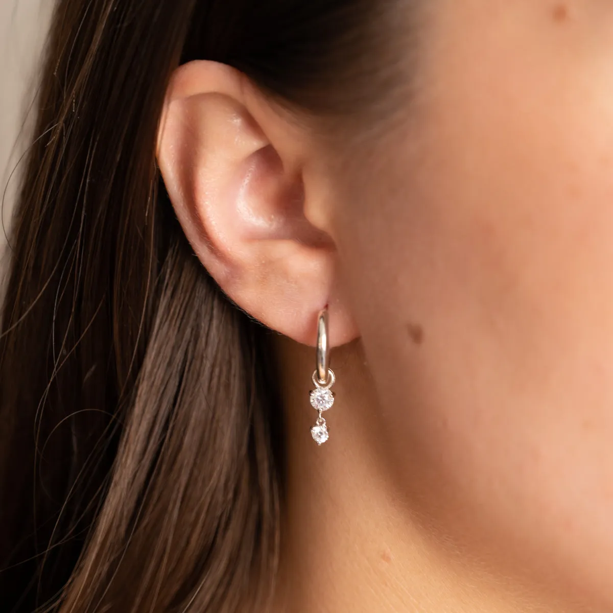 Sisi Copenhagen Elenor Crystal øreringe sølv zirkon 15 mm