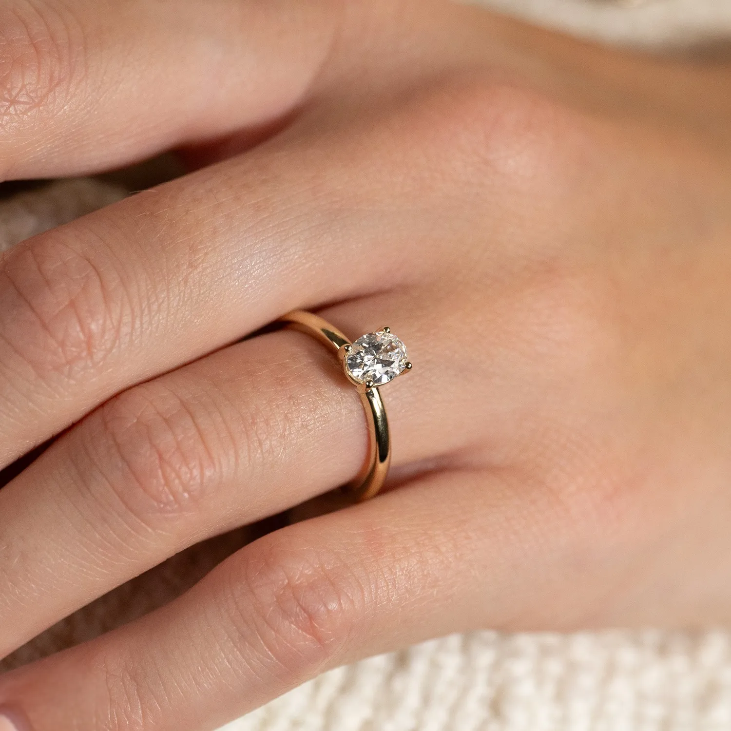 Sisi Copenhagen Solitaire Oval 0.75ct diamantring guld 14kt