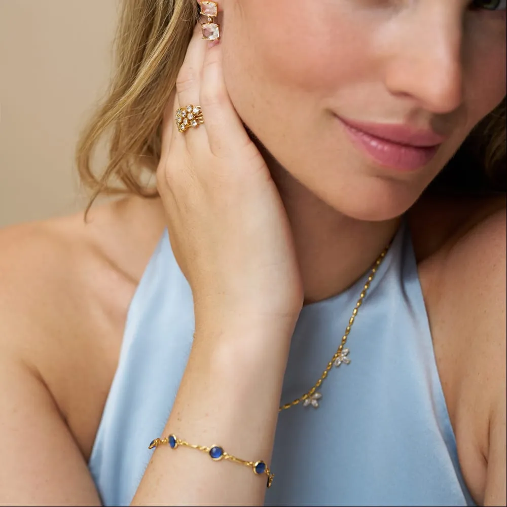 Orelia Blue Crystal armbånd guld med blå sten