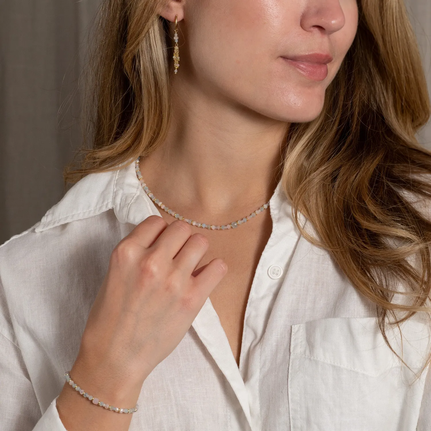 Sisi Copenhagen Isla Morganite armbånd forgyldt morganit