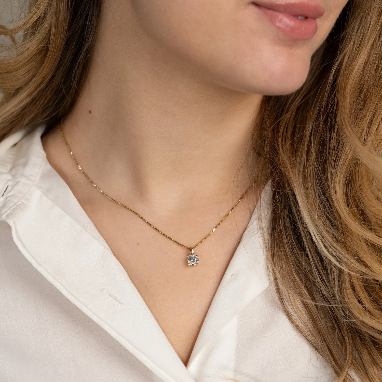 Sisi Copenhagen Prong Solitaire 1,0 ct vedhæng guld 14 kt diamant