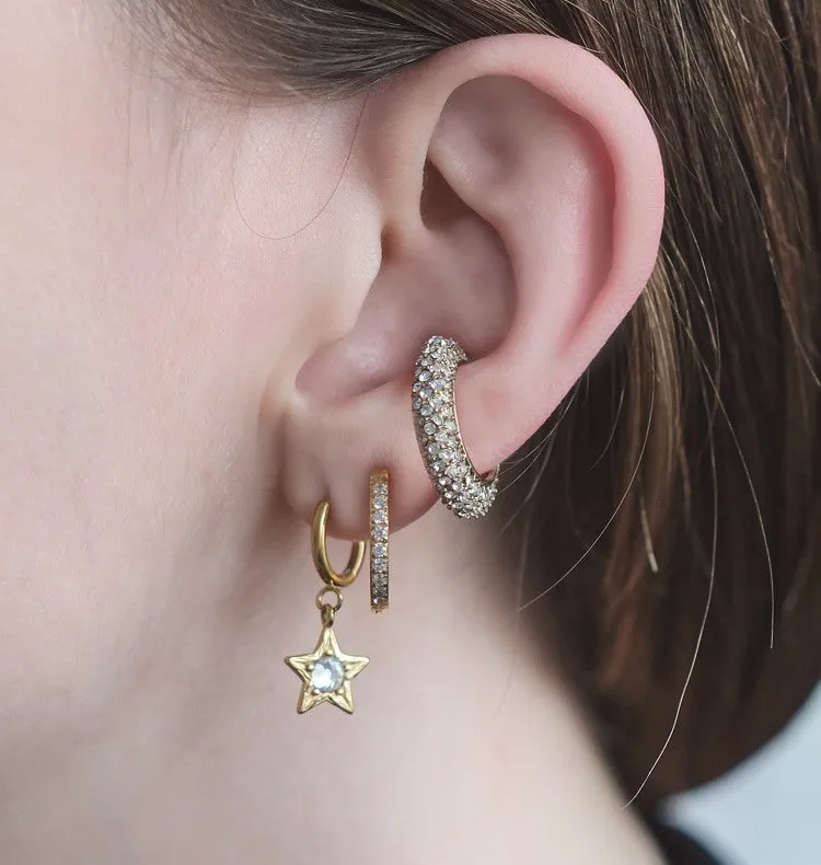 WOS UP Glitter earcuff 2 cm forgyldt single