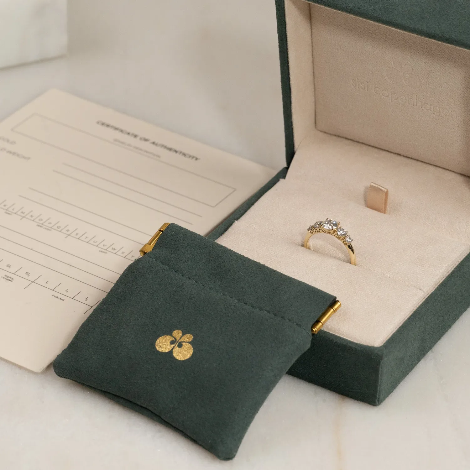 Sisi Copenhagen Five-Stone Trellis diamantring guld 1,0 ct 14 kt