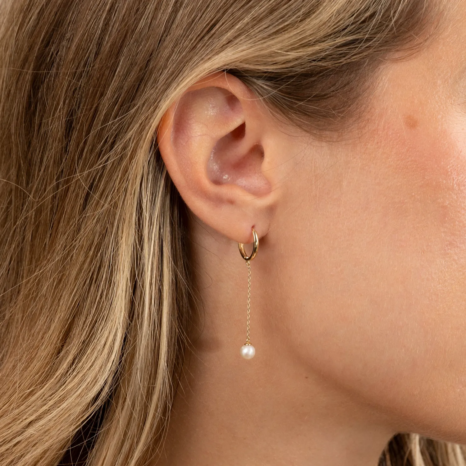 Sisi Copenhagen Ida Pearl creoler 9 kt guld par