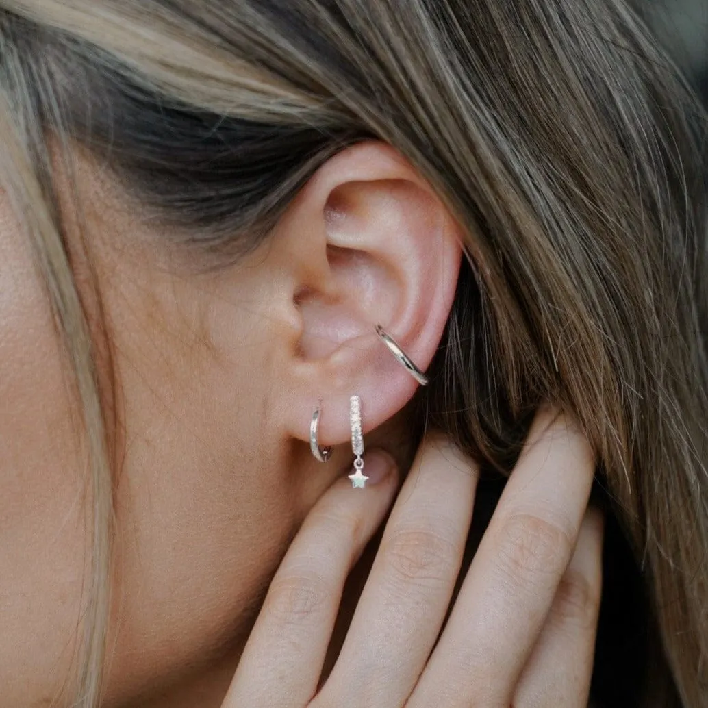 Orelia Simple Ear Cuff sølv uden hul åben ring