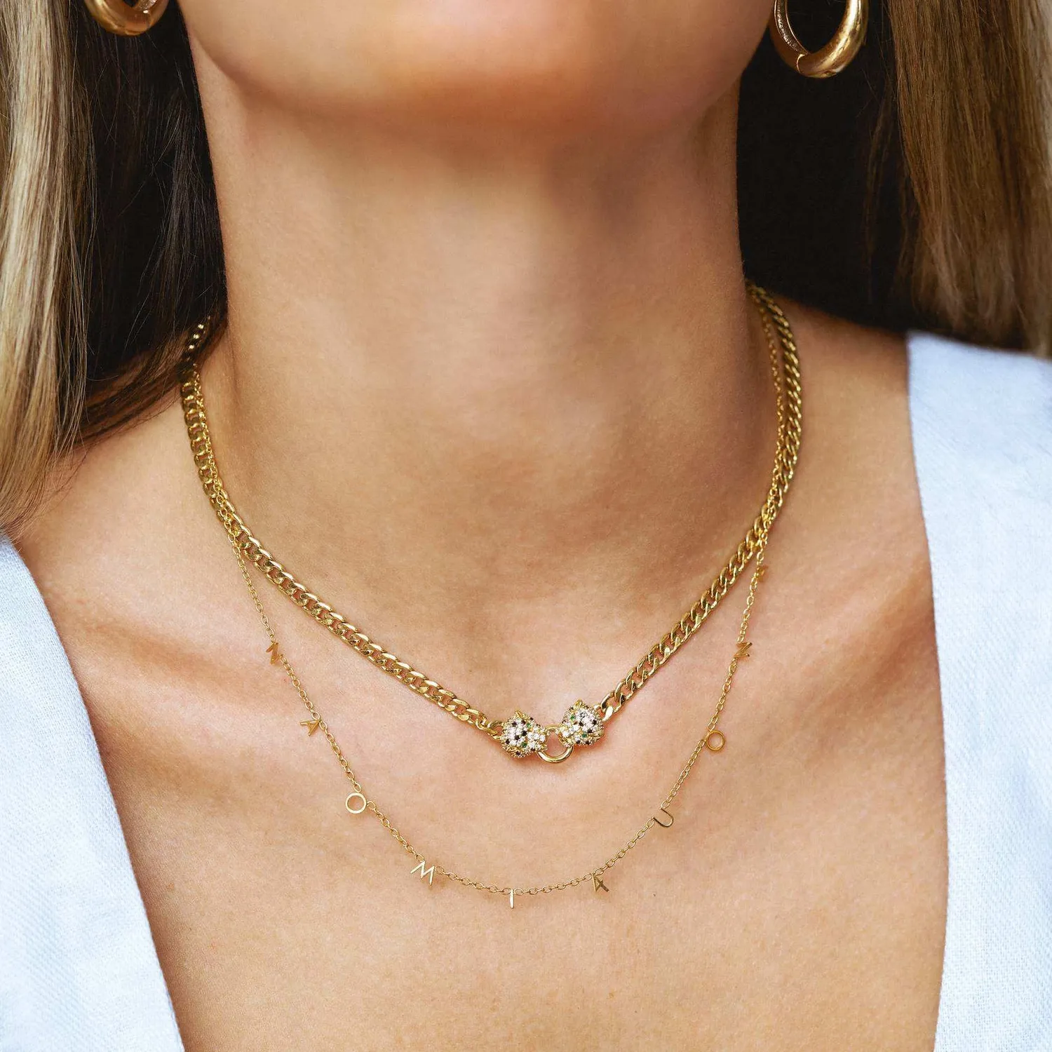 Orelia LUXE Initial Charm halskæde forgyldt personlig