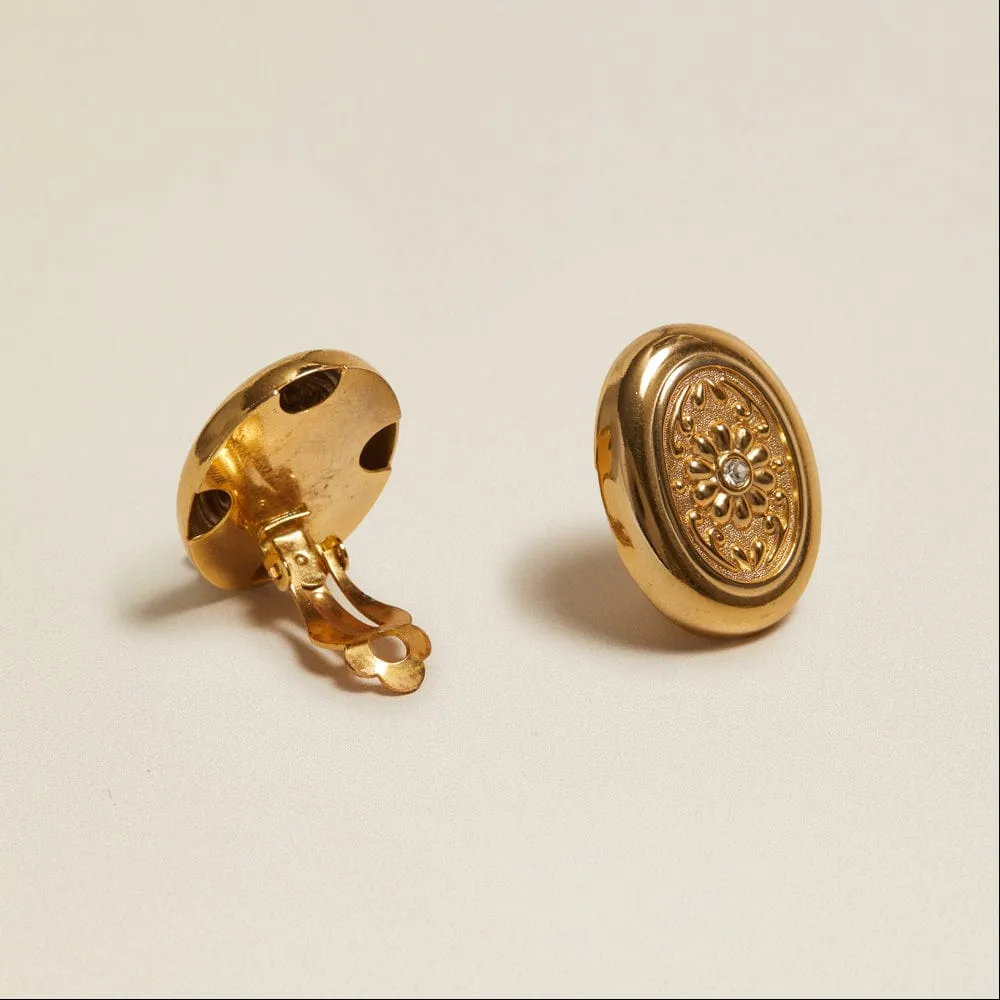 Orelia Vintage Statement Oval Crystal clip-on øreringe krystal