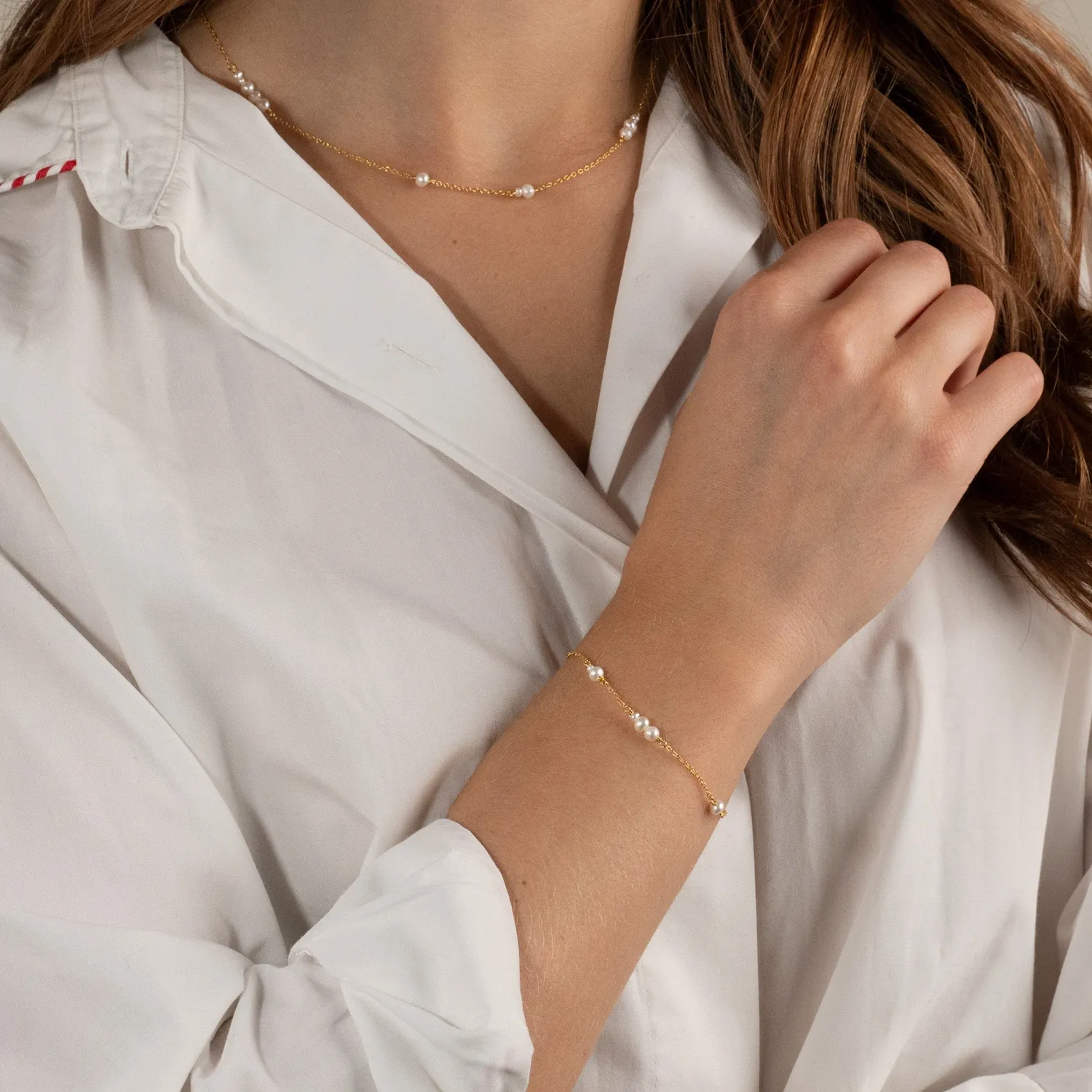 Sisi Copenhagen Evie Pearl armbånd forgyldt perler
