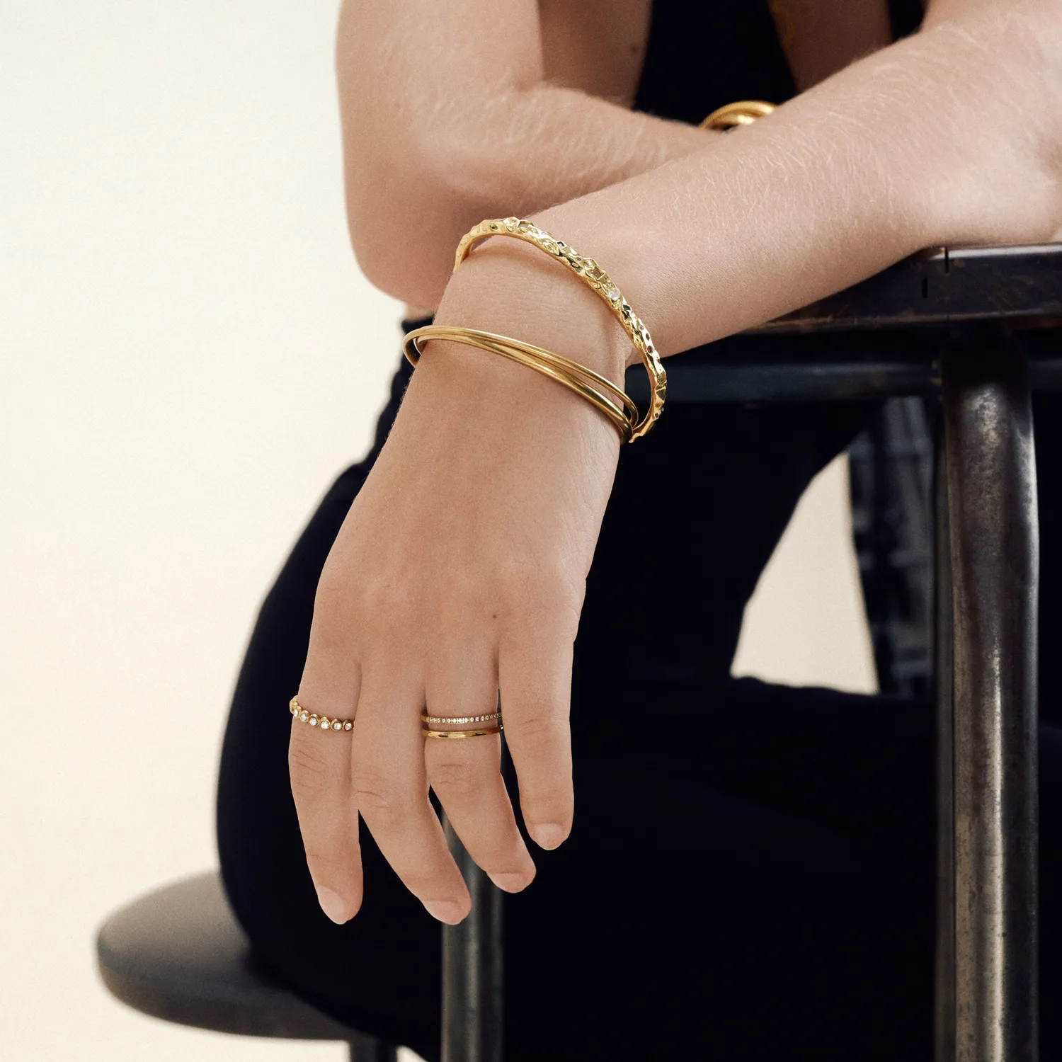 TIMI OF SWEDEN Melissa duo krystalring guld str. 19