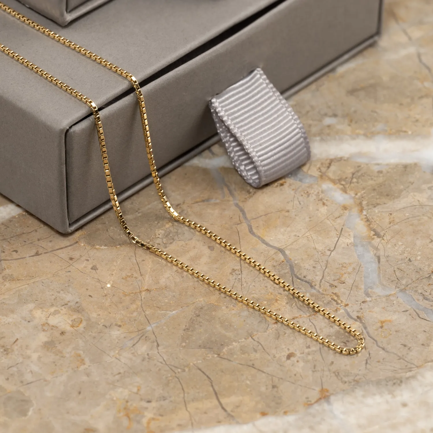 Sisi Copenhagen Venezia halskæde massiv 9kt guld 42cm