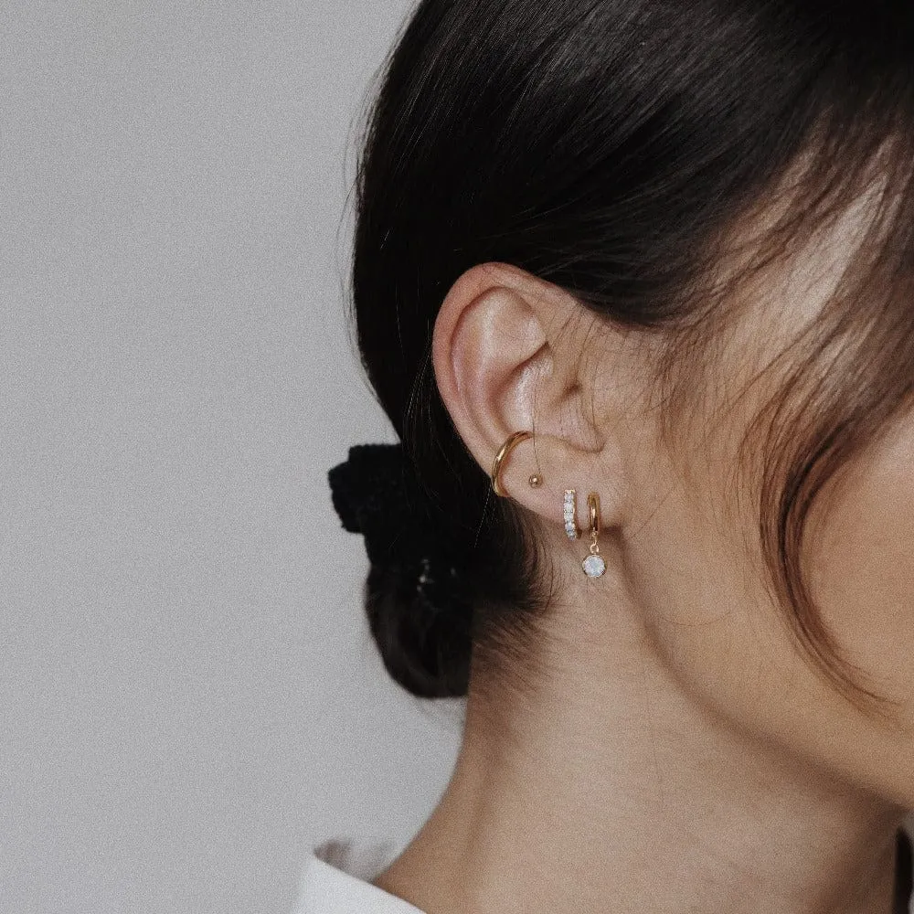Orelia White Opal Ear Party øreringesæt guld 3 stk